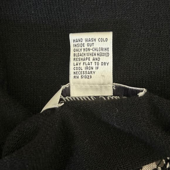 VTG Judith‎ Hart Women Silk Blend Sweater LP Black Sequins Geometric Mature Boho - Picture 5 of 7